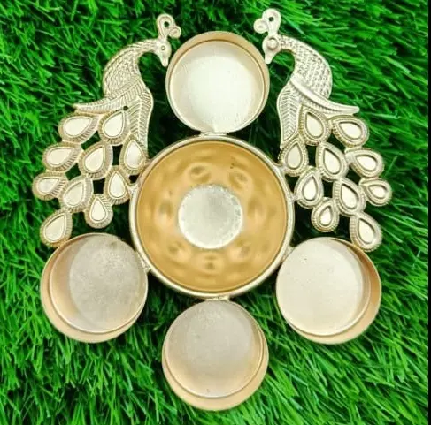 Peacock-Design Haldi Kumkum/Sindhoor Box 