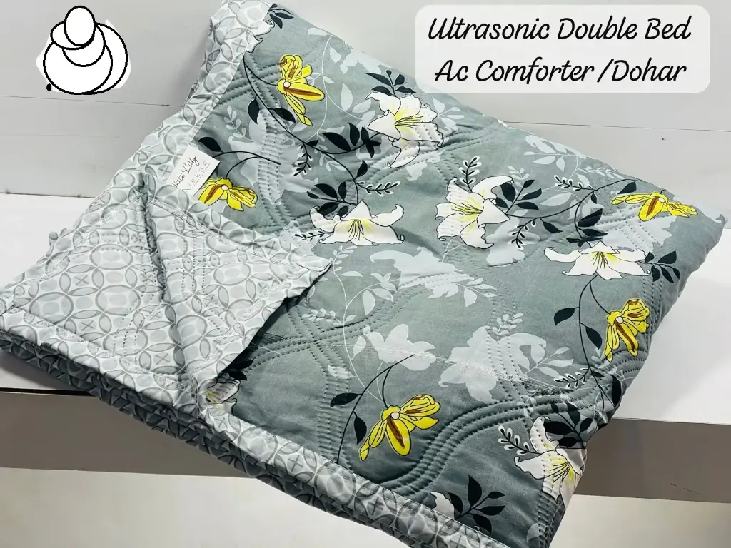 Ultrasonic Double Bed Comforter - Grey Lily