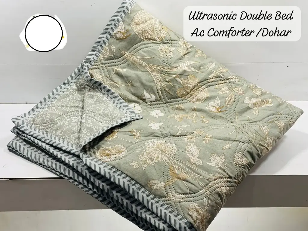Ultrasonic Double Bed Comforter - Sage Green Floral